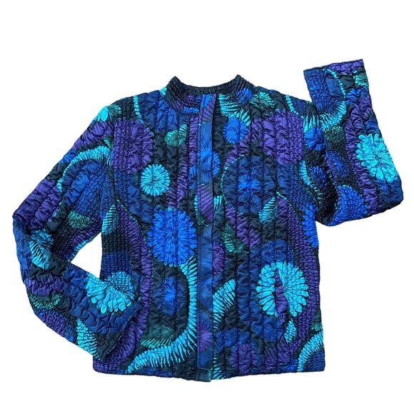 Ruby Rd. Jackets & Blazers - Ruby Rd 100% silk multicolored zip up jacket size medium